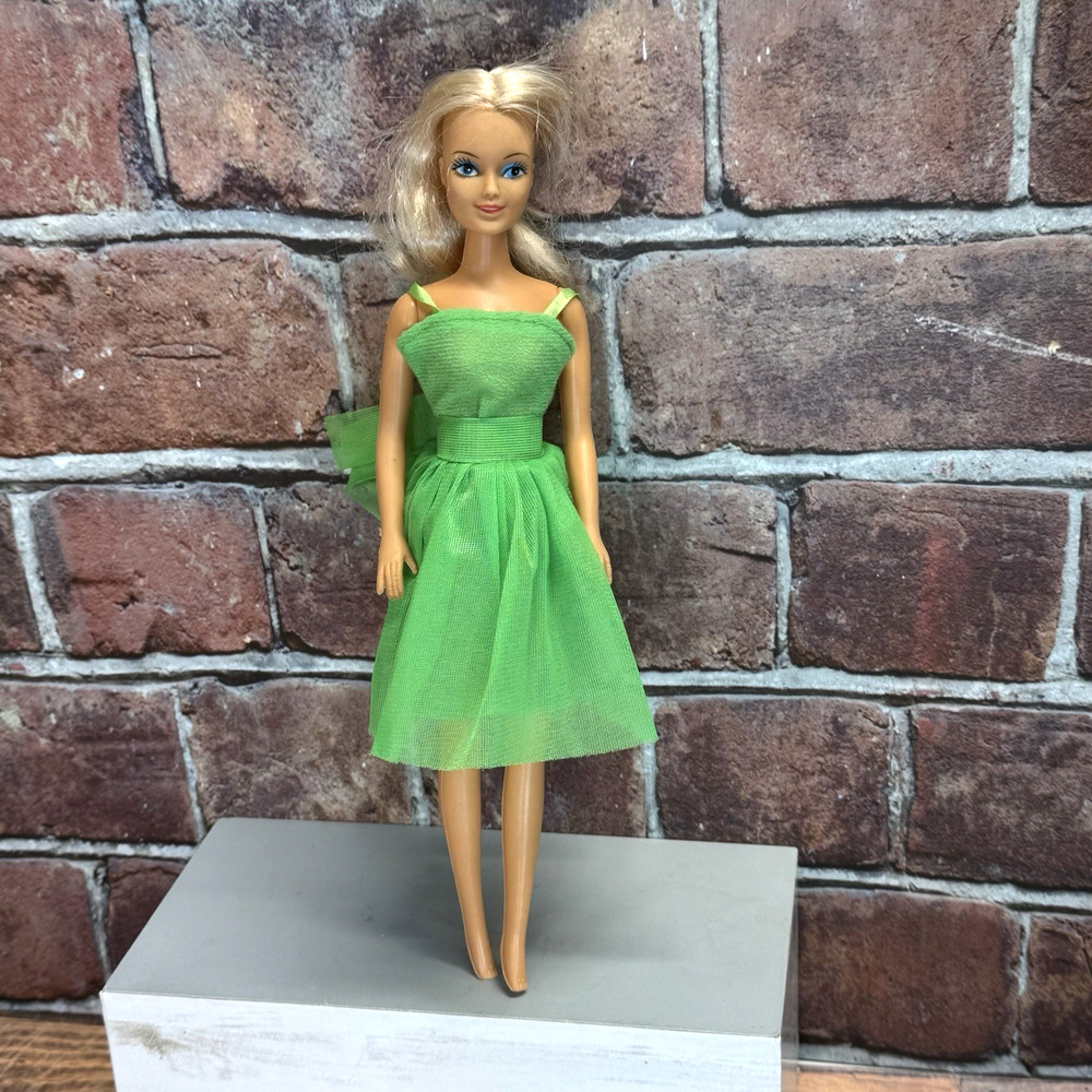Vtg 1986 BBI Toys Blonde Dream Girl USA 11.5” Doll Green Dress Barbie Clone